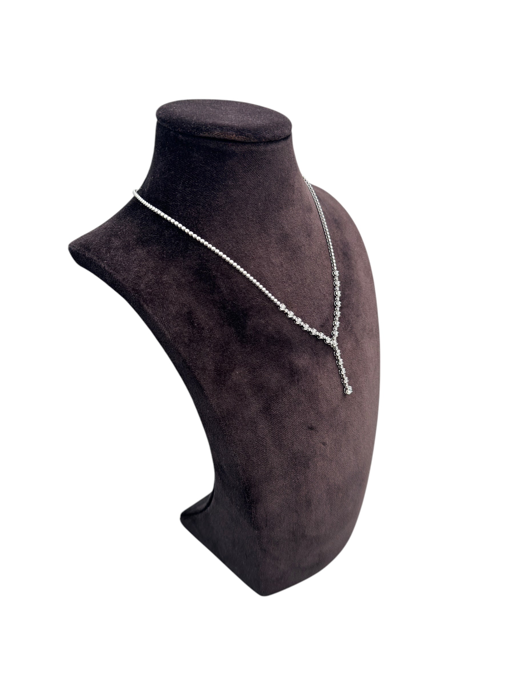 Giorgio Visconti semi-rigid necklace in white gold and diamonds, 0.86ct - GBX40110