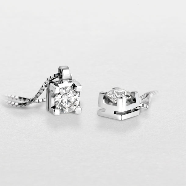 Halskette aus Weißgold und Diamanten, 0,03 ct – GB37500C