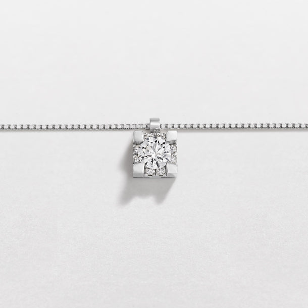 Weißgold-Halskette mit Diamanten, 0,19 ct – GB39401C/0.19