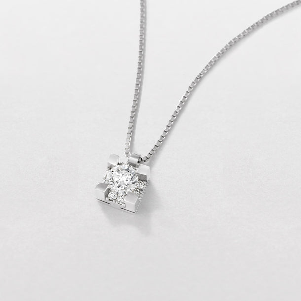 Weißgold-Halskette mit Diamanten, 0,19 ct – GB39401C/0.19