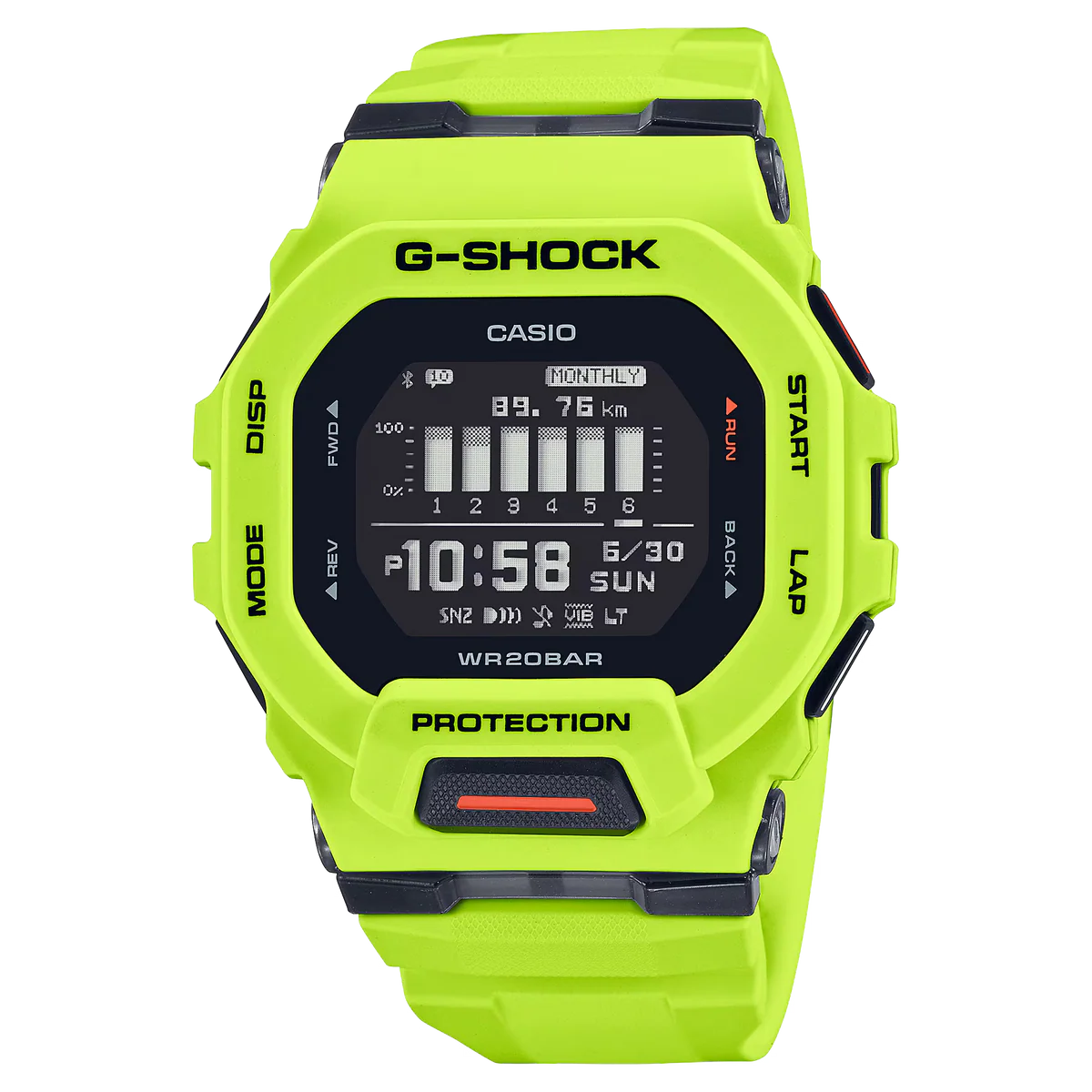 OROLOGIO G-Shock collezione G-SQUAD, Bluetooth function, giallo lime, 46mm - GBD-200-9ER