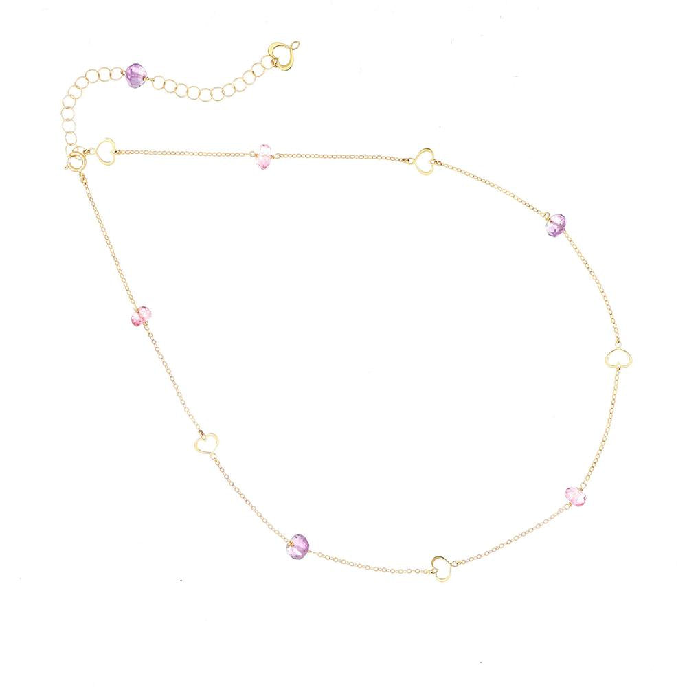 18 Karat rosafarbenes Choker-Halsband mit Wolken und Ketten - GCNUVCTRO