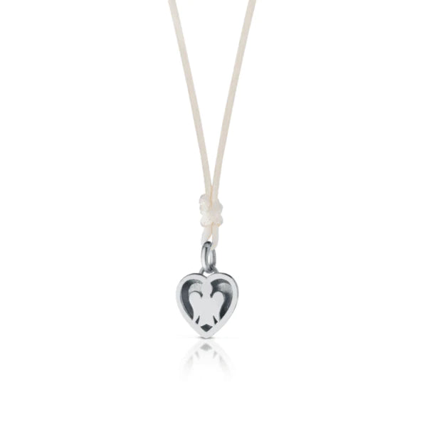 COLLANA CON CIONDOLO CUORE SMALTATO PANNA - GIA403
