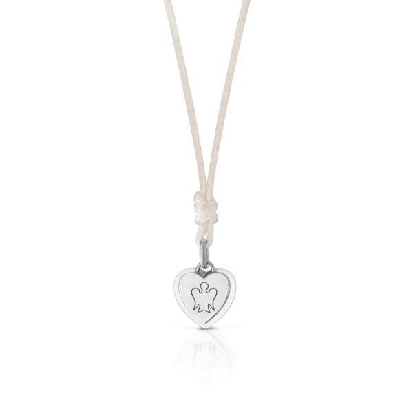 COLLANA CON CIONDOLO CUORE SMALTATO PANNA - GIA403