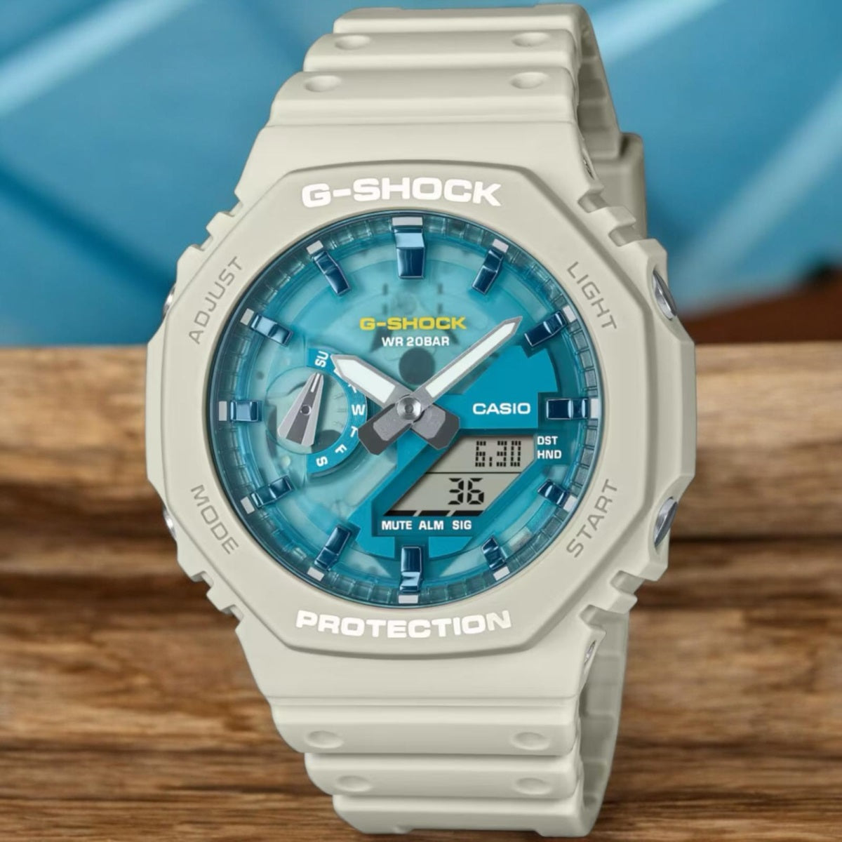 G-SHOCK CLASSIC, QUADRANTE BLU-VERDE, 44MM - GM-2100AS-5AER