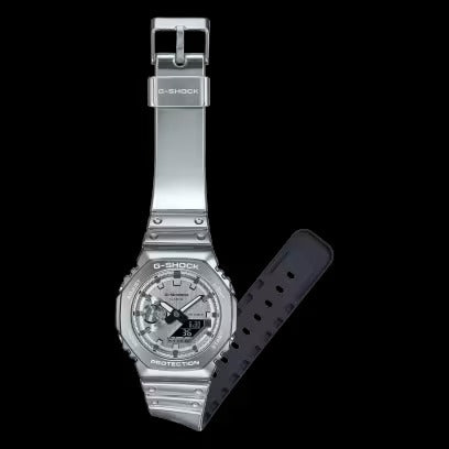 G-SHOCK FINE METALLIC SERIES, COLLEZIONE G-STEEL, TOTAL SILVER, 44MM - GM-2100YM-8AER
