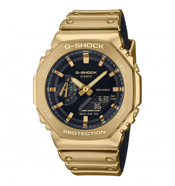 OROLOGIO G-SHOCK FINE METALLIC SERIES, COLLEZIONE G-STEEL, TOTAL GOLD, 44MM - GM-2100YMG-9AER