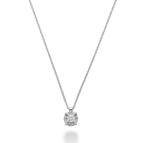 GOLAY – 0,25 ct Diamant-Spitzenhalskette mit Krallen – GPLC421DI23