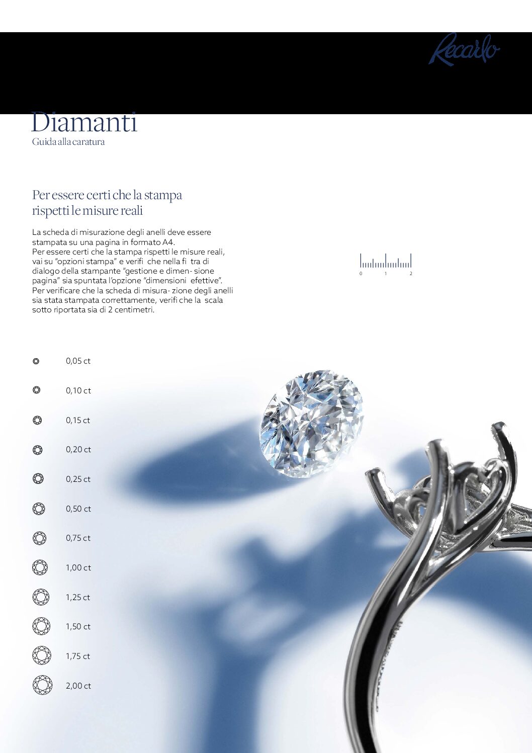 Anello solitario in oro bianco e diamante, collezione Anniversary, 0.10ct - R01SO195/010