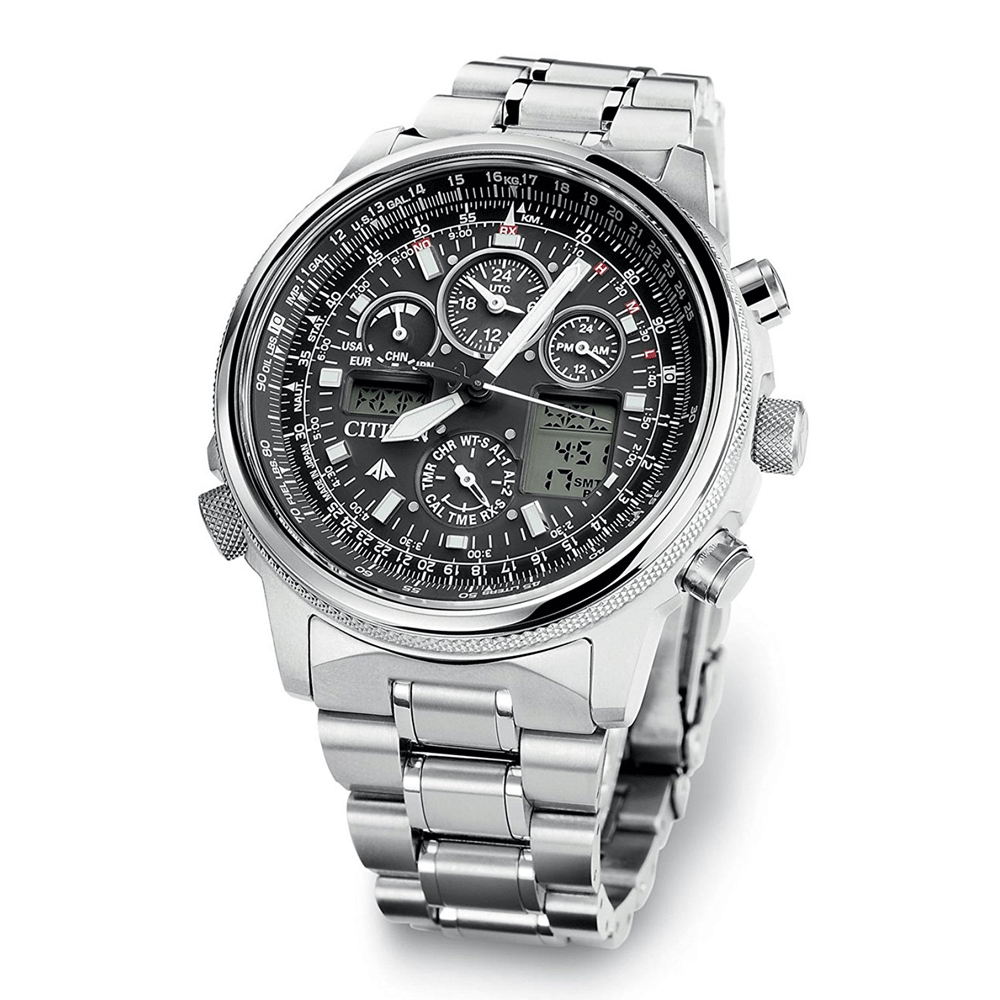OROLOGIO CITIZEN RADIOCONTROLLATO SUPER PILOT CRONOGRAFO, 45MM - JY8020-52E