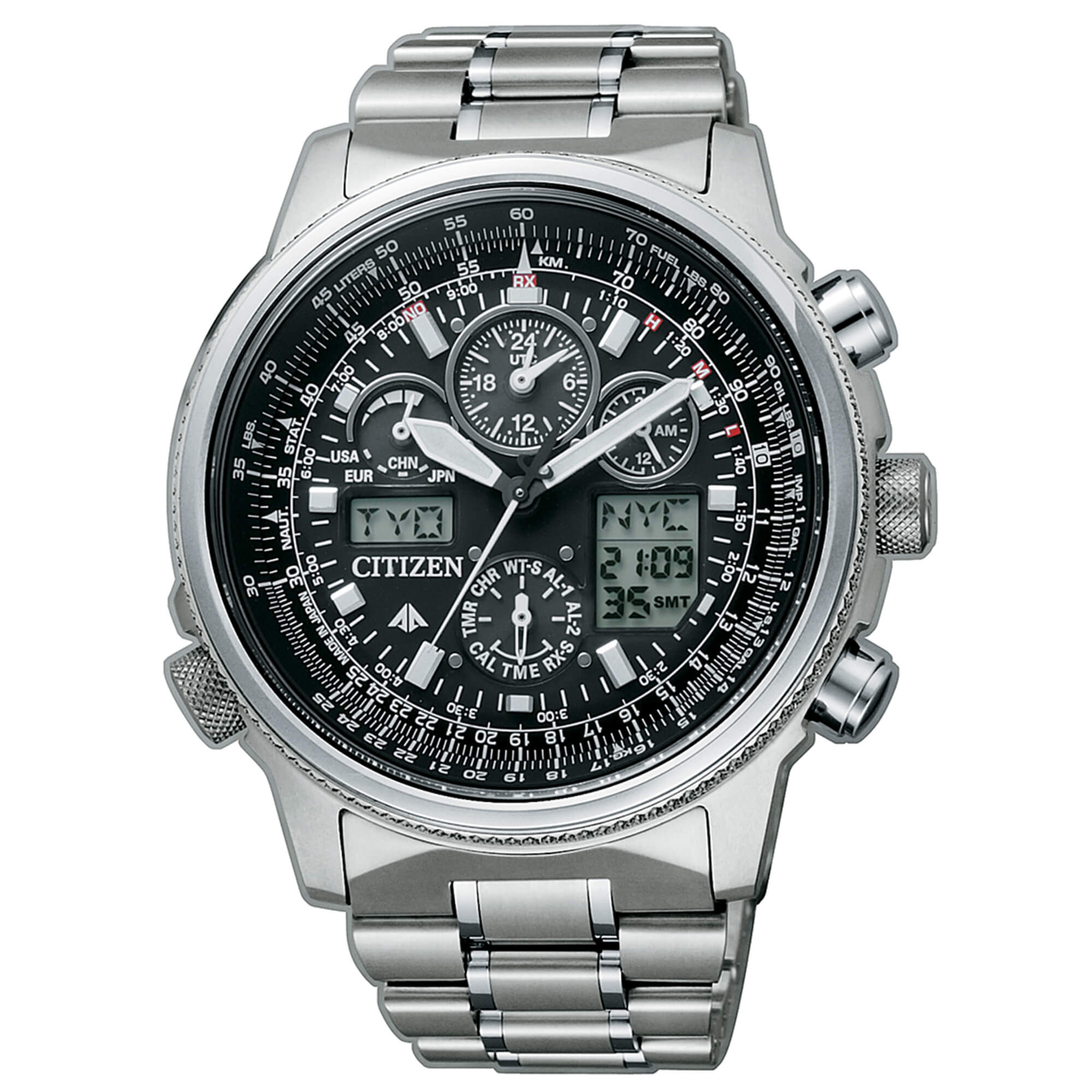 OROLOGIO CITIZEN RADIOCONTROLLATO SUPER PILOT CRONOGRAFO, 45MM - JY8020-52E