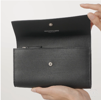 Großes kontinentales Portemonnaie aus glattem Leder – L0008