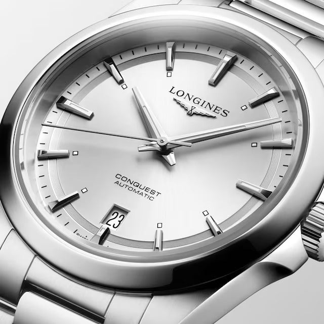 CONQUEST, silbernes Zifferblatt, 38 mm – L37204726