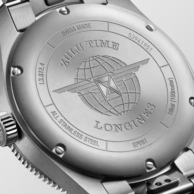 LONGINES SPIRIT ZULU TIME, ghiera blu e quadrante antracite, 42mm - L38124606