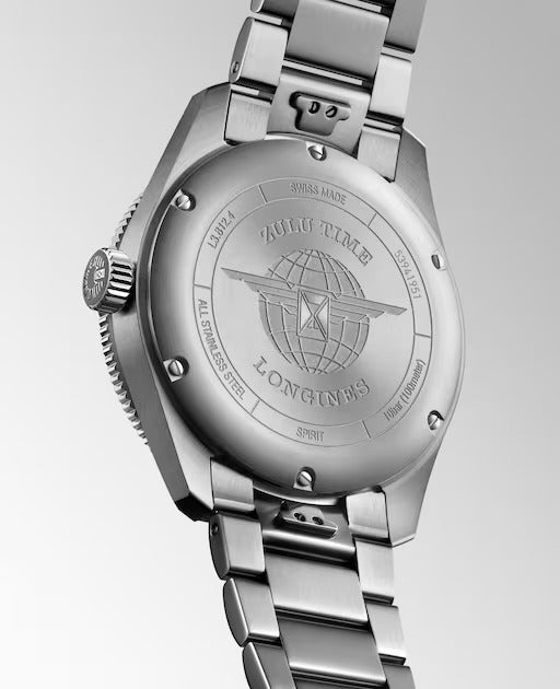 LONGINES SPIRIT ZULU TIME, ghiera blu e quadrante antracite, 42mm - L38124606