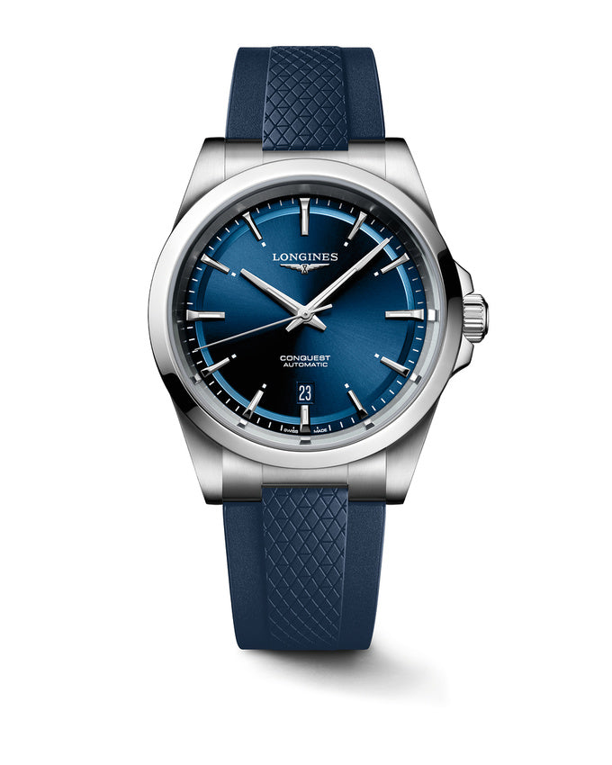 Longines Conquest Solotempo, blaues Zifferblatt mit Sonnenschliff, 42 mm – L38304929