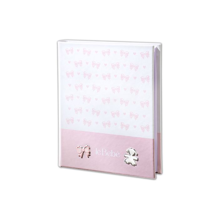 Le Bebè Fotoalbum, 20 x 25 cm, mit Baby-Mädchen-Silhouette und Schleife – LBA002