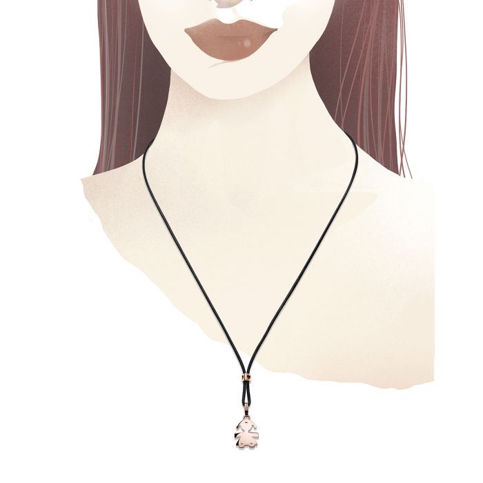 I CLASSICI PENDANT WITH GIRL SHAPE IN ROSE GOLD - LBB043-N