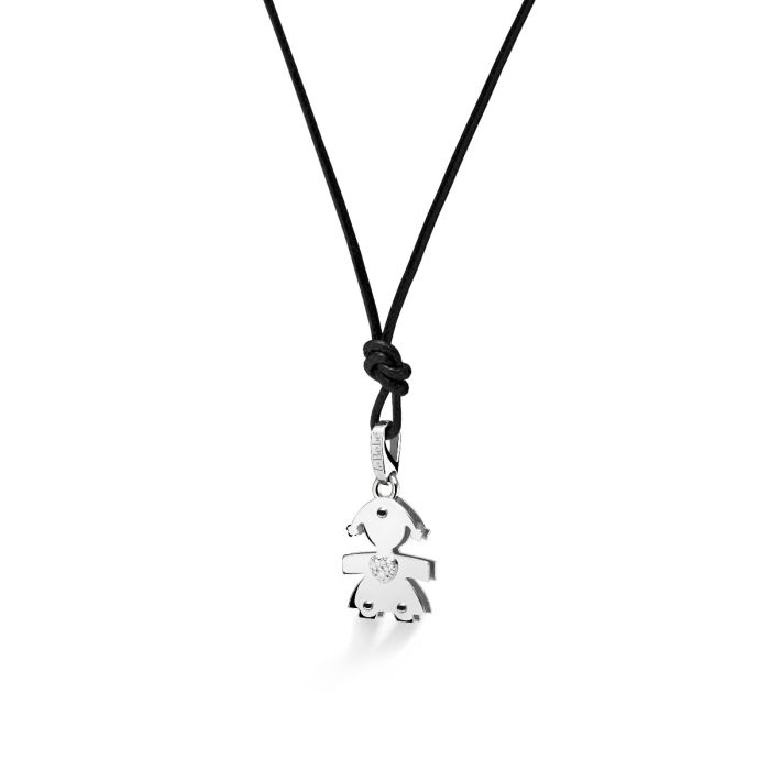 KLASSISCHER BABYANHÄNGER IN BABYFORM AUS 9-KARAT-WEISSGOLD UND DIAMANTEN – LBB063