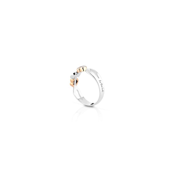 I Preziosi ring with a child's silhouette in white gold and diamonds - LBB112