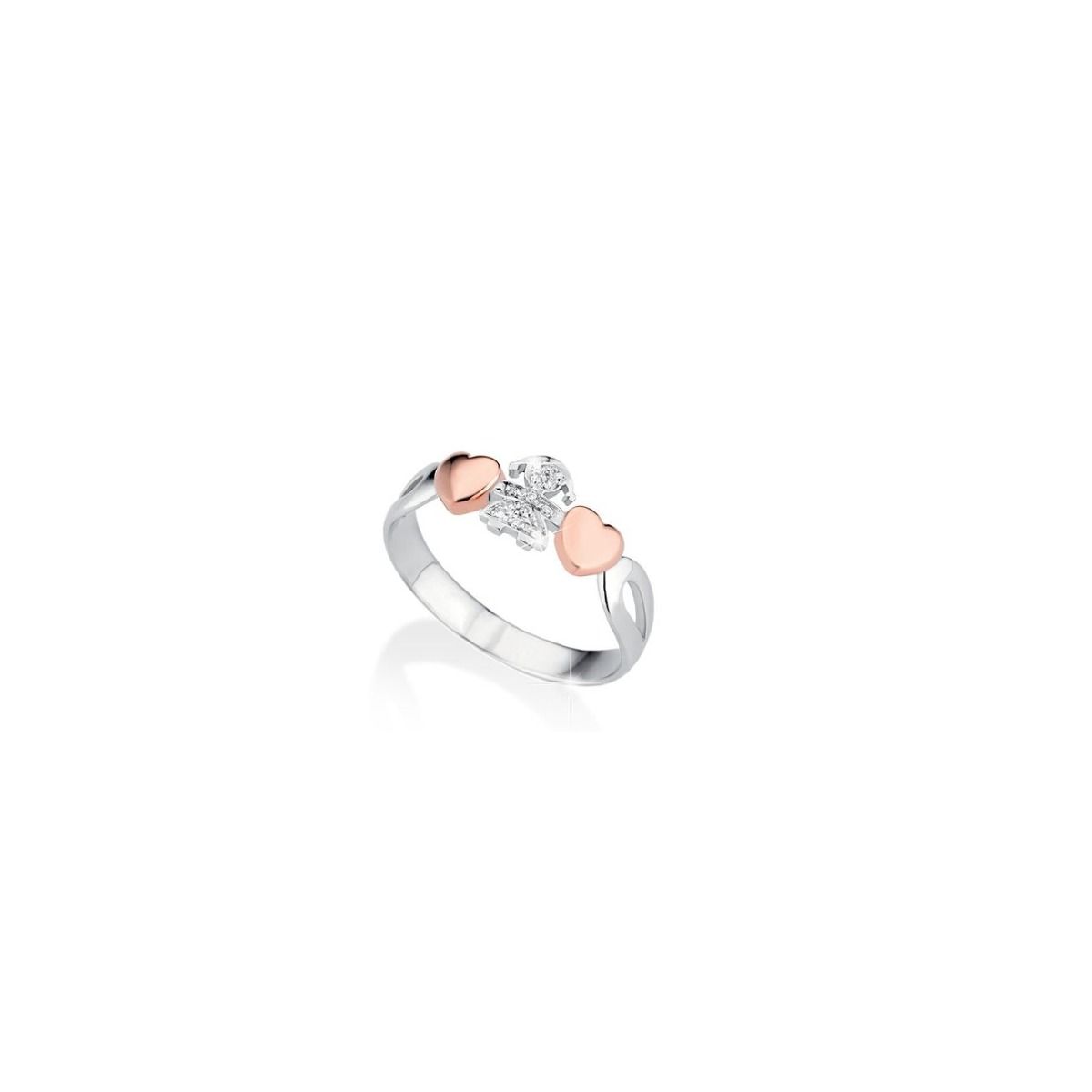I Preziosi ring with a child's silhouette in white gold and diamonds - LBB112