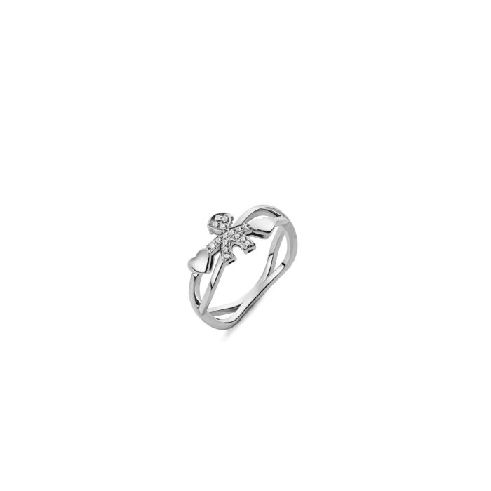 ANELLO BIMBO ORO BIANCO E DIAMANTI - LBB125