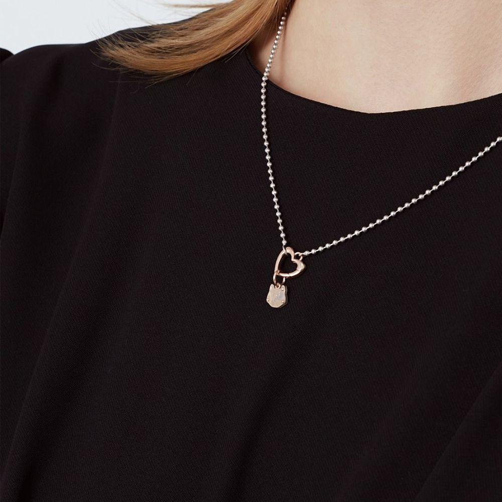 Le Bebè Charm in Roségold und Silber mit Lock Your Love Kitten – LBB167