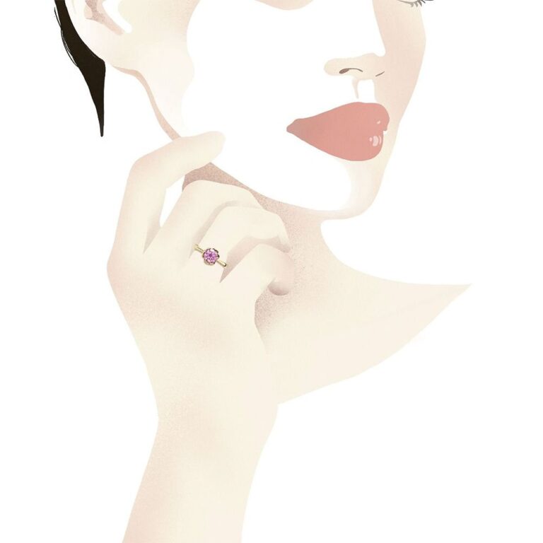 Bague Le Bebé en Or Jaune avec Quartz Synthétique – Lovely – LBB600