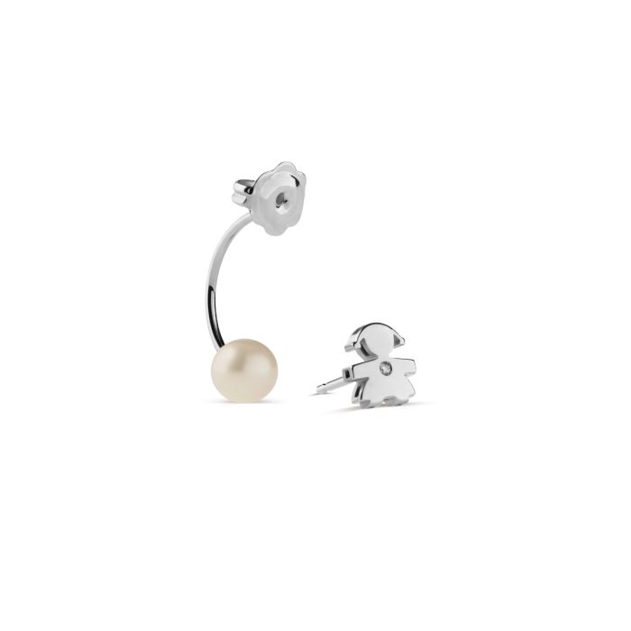 LE PERLE EINZELNER OHRRING FÜR KINDER AUS WEISSGOLD, PERLE UND DIAMANT - LBB811