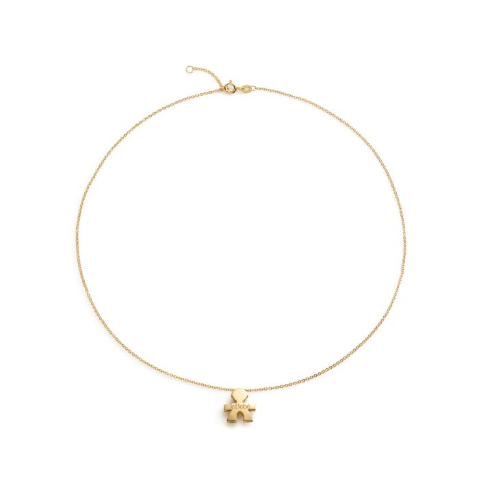 I Tesorini Großer Anhänger mit Baby-Silhouette und Gelbgoldkette – LBB900