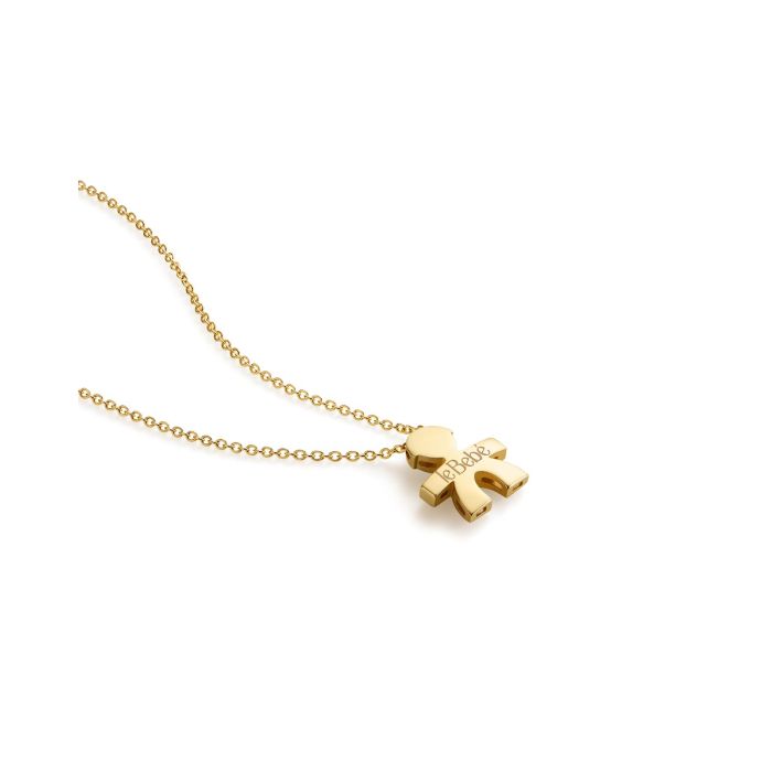 I Tesorini Großer Anhänger mit Baby-Silhouette und Gelbgoldkette – LBB900