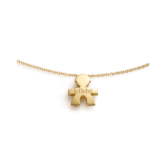 I Tesorini Großer Anhänger mit Baby-Silhouette und Gelbgoldkette – LBB900