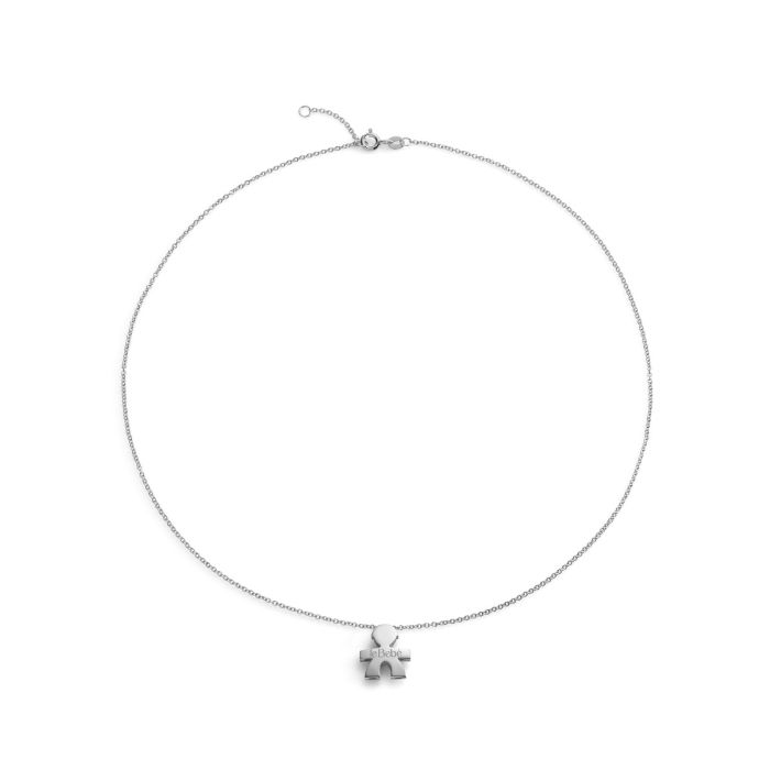 I Tesorini Großer Anhänger mit Baby-Silhouette und Weißgoldkette – LBB902