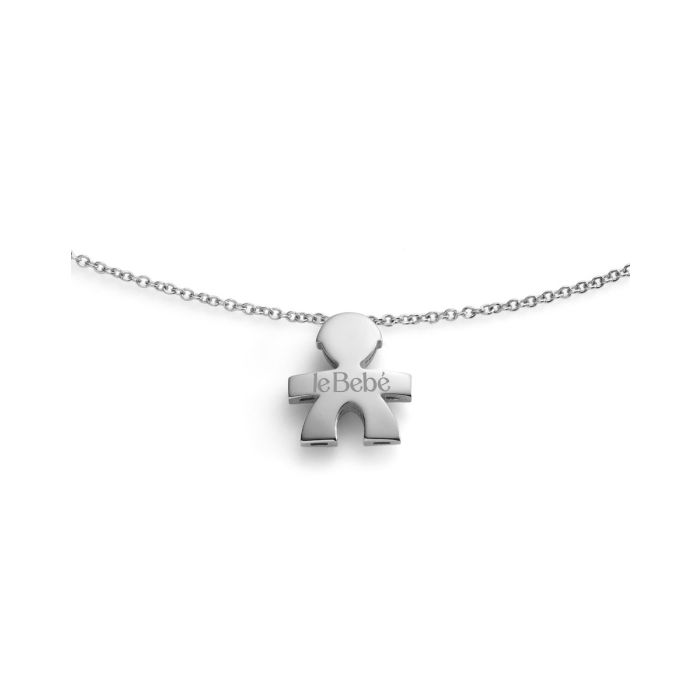 I Tesorini Großer Anhänger mit Baby-Silhouette und Weißgoldkette – LBB902