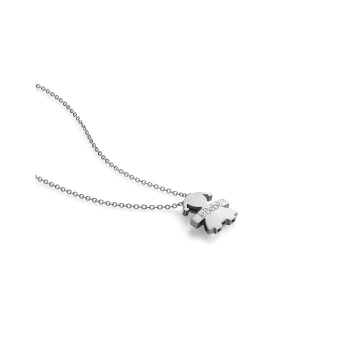 Ciondolo Le Bebè, I Tesorini Big con sagoma bimba e catena in oro bianco 18kt - LBB903