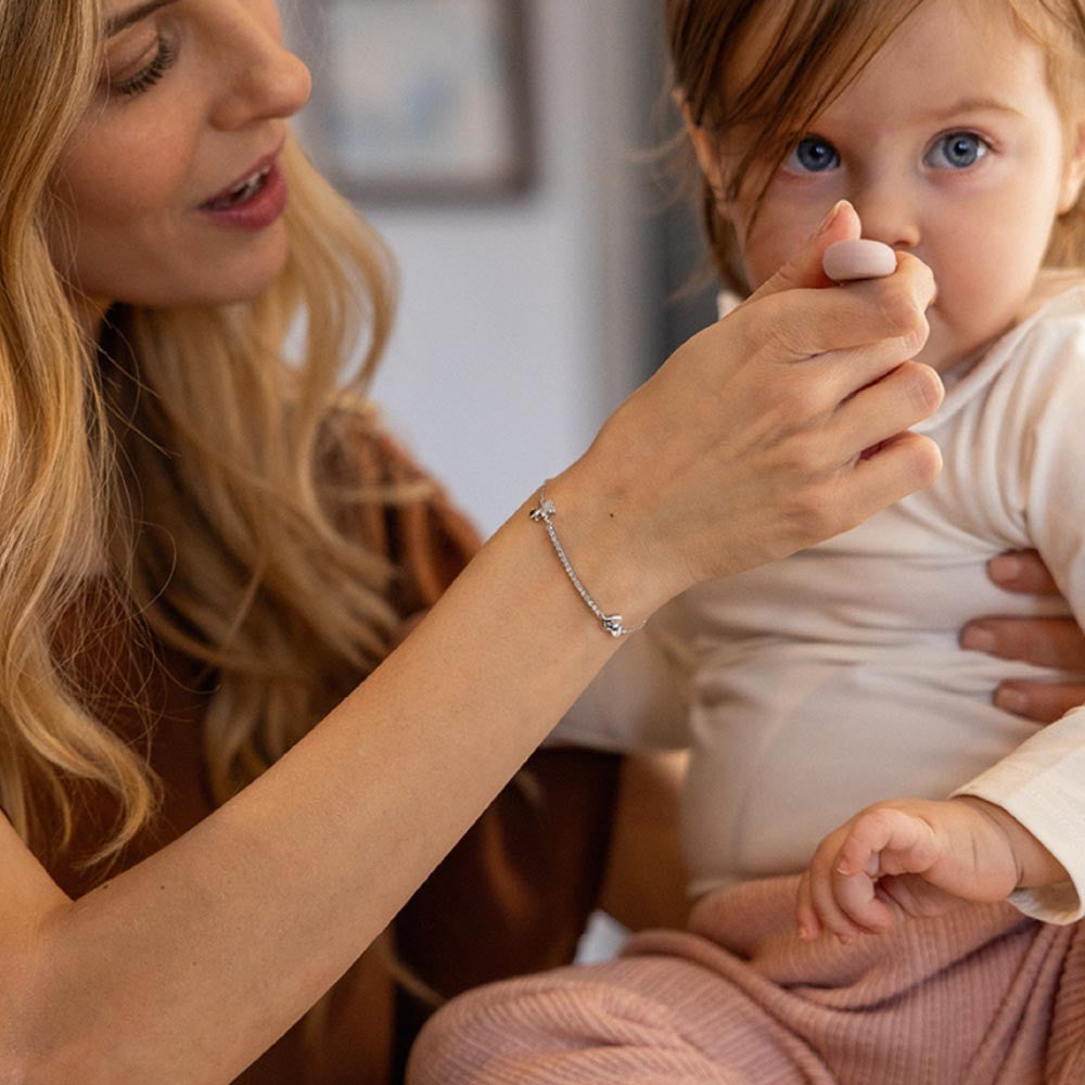 LeBebe Baby-Tennisarmband für Mädchen aus 18 Karat Weißgold und 0,18 Karat Diamanten – LBB961