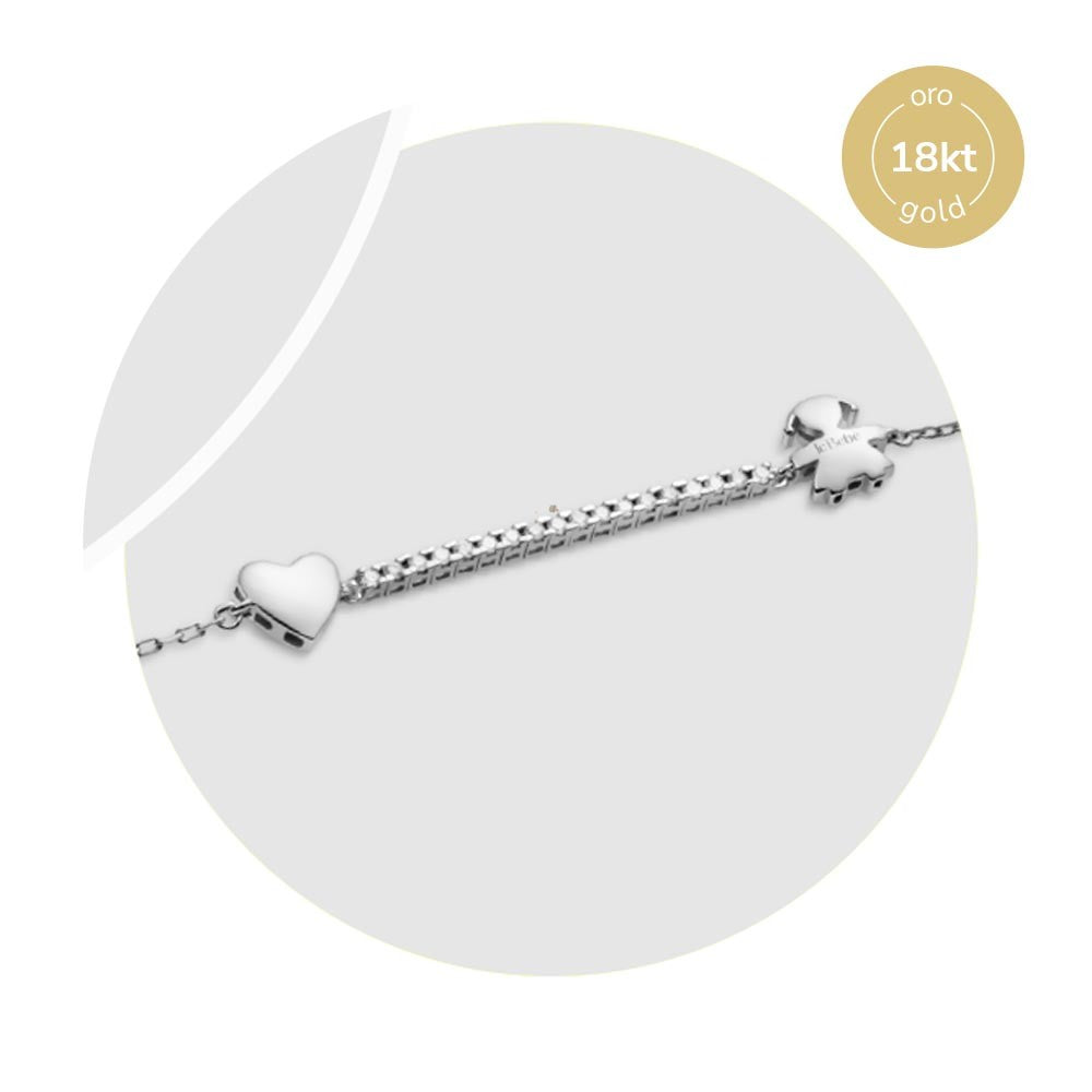 LeBebe Baby-Tennisarmband für Mädchen aus 18 Karat Weißgold und 0,18 Karat Diamanten – LBB961