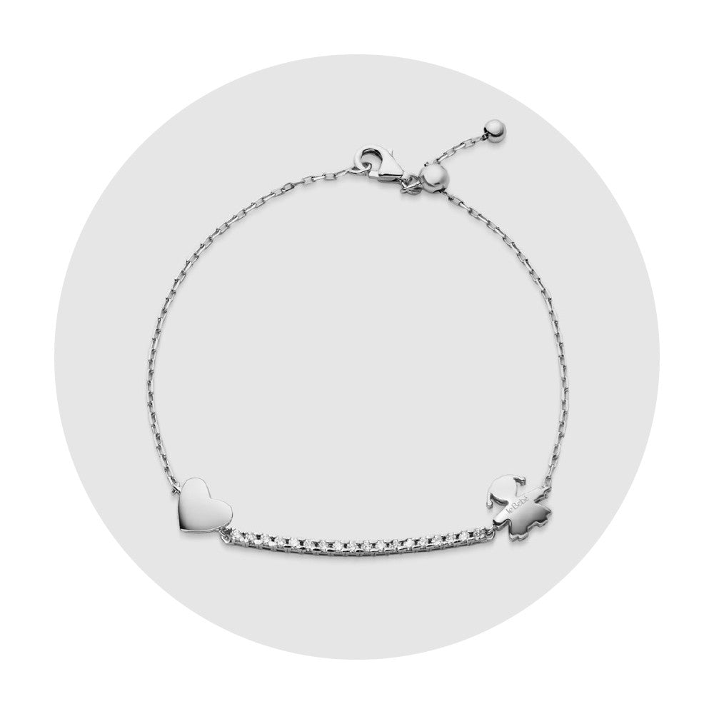 LeBebe Baby-Tennisarmband für Mädchen aus 18 Karat Weißgold und 0,18 Karat Diamanten – LBB961