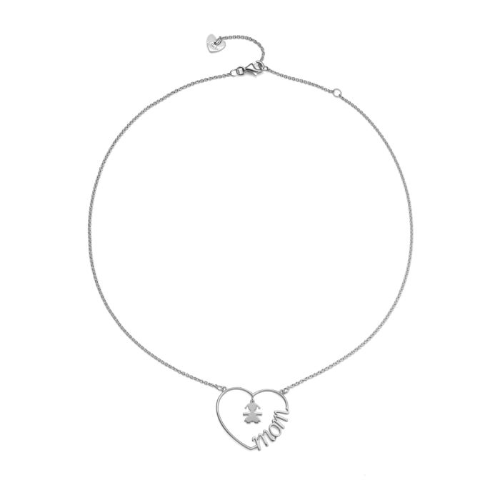 Mutterherz-Halskette mit Babyform in Silber – LBBCDM24/F