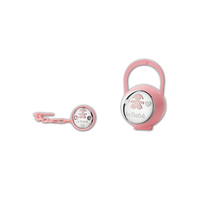 Le Bebè Schnullerhalter-Set, Baby-Mädchen-Form – LBK002