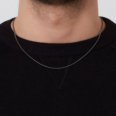 HERREN-ADD-KETTE AUS SILBER UND RUTHENIUM - LBU005A