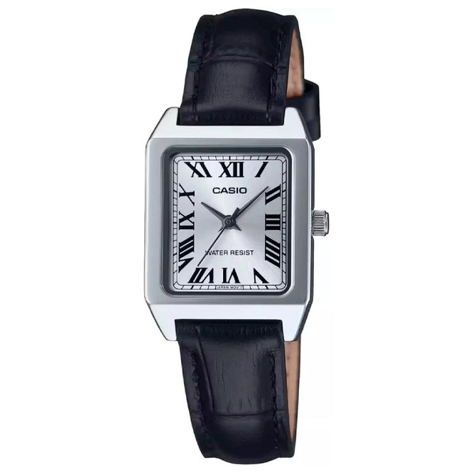 OROLOGIO CASIO LTP-B Series, CINTURINO IN PELLE NERO E QUADRANTE SILVER, 22mm - LTP-B150L-7B1EF