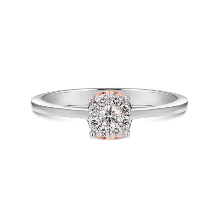 RING WITH ANGELS IN GOLD AND DIAMONDS - LUX04