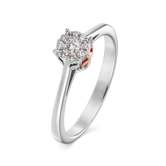 RING WITH ANGELS IN GOLD AND DIAMONDS - LUX04