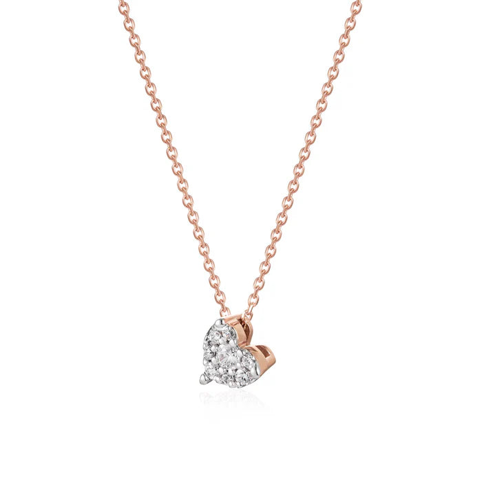 ROSÉGOLD-HALSKETTE MIT DIAMANTHERZ - LUX110CR
