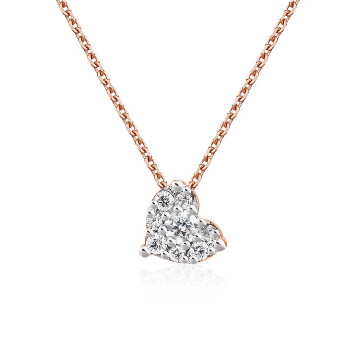 ROSÉGOLD-HALSKETTE MIT DIAMANTHERZ - LUX110CR