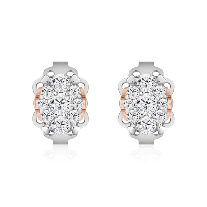 Orecchini punto luce oro bianco e diamanti - LUX20
