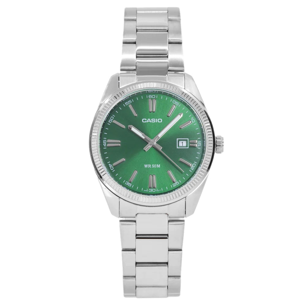 CASIO TIMELESS COLLECTION Uhr, grünes Zifferblatt, 35 mm – MTP-1302PD-3AVEF
