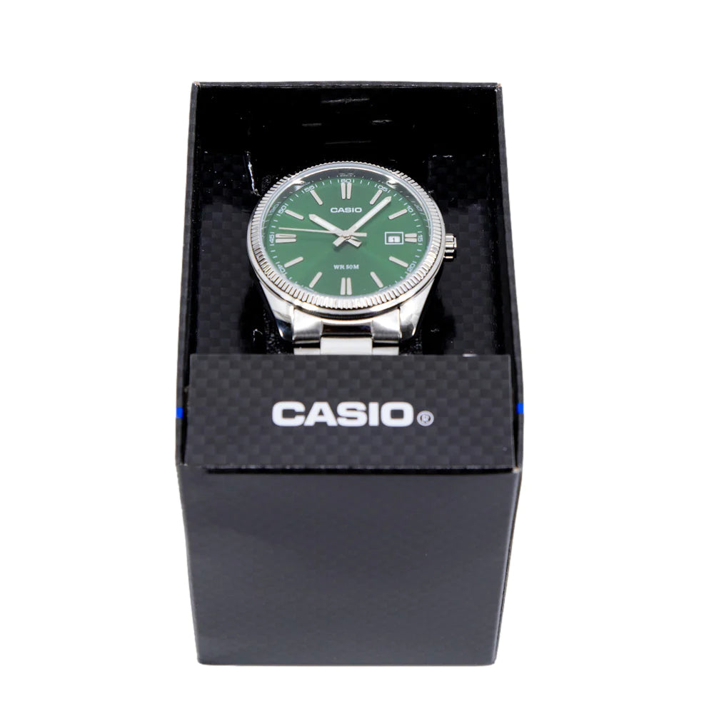 CASIO TIMELESS COLLECTION Uhr, grünes Zifferblatt, 35 mm – MTP-1302PD-3AVEF