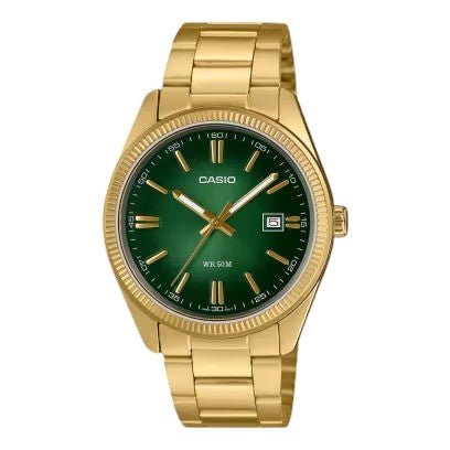 CASIO TIMELESS COLLECTION, grünes Zifferblatt, 38 mm – MTP-1302PGC-3AVEF